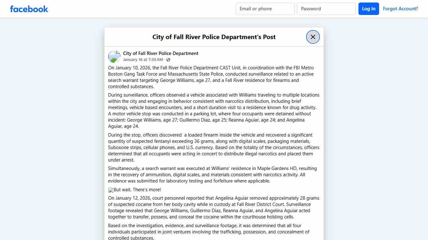 On January 10,... - City of Fall River Police Department Facebook